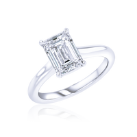 Low-Profile Emerald Cut Engagement Ring - Marvels Co.