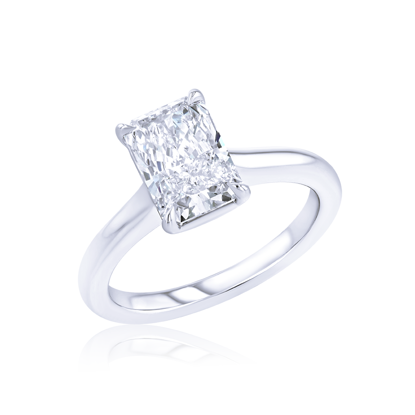 Low-Profile Radiant Cut Engagement Ring - Marvels Co.