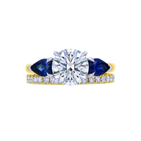 Sapphire-Sides Round Engagement Ring - Marvels Co.