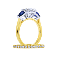 Sapphire-Sides Round Engagement Ring - Marvels Co.