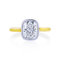 Bezel-Set Cushion Cut Engagement Ring - Marvels Co.