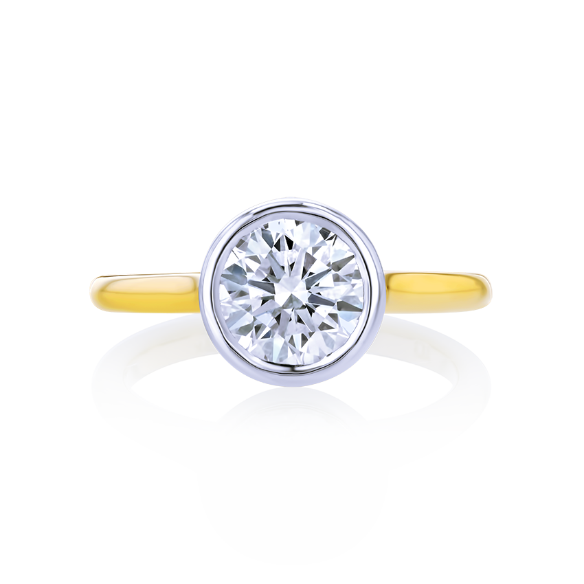 Bezel-Set Round Engagement Ring - Marvels Co.