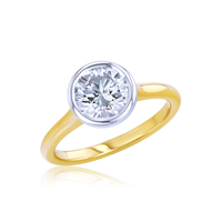 Bezel-Set Round Engagement Ring - Marvels Co.