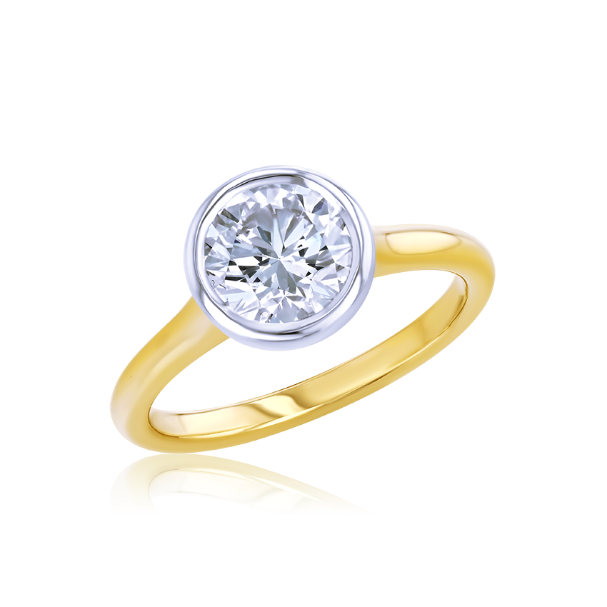 Bezel-Set Round Engagement Ring - Marvels Co.