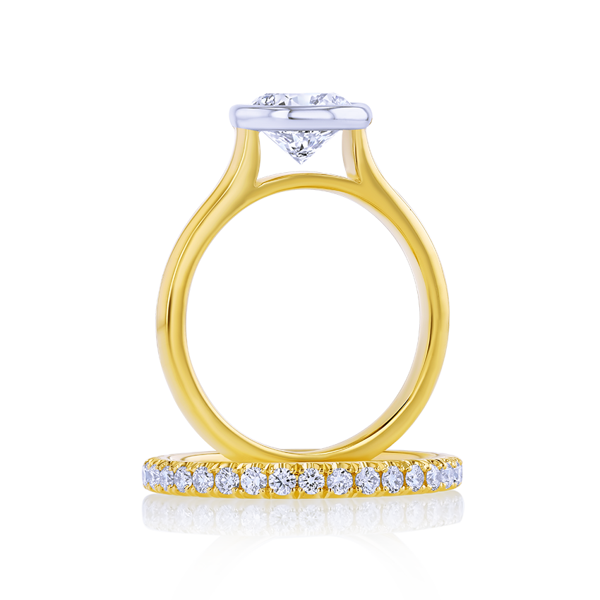 Bezel-Set Round Engagement Ring - Marvels Co.