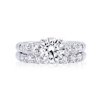 Graduated-Size Side Diamonds Engagement Ring - Marvels Co.