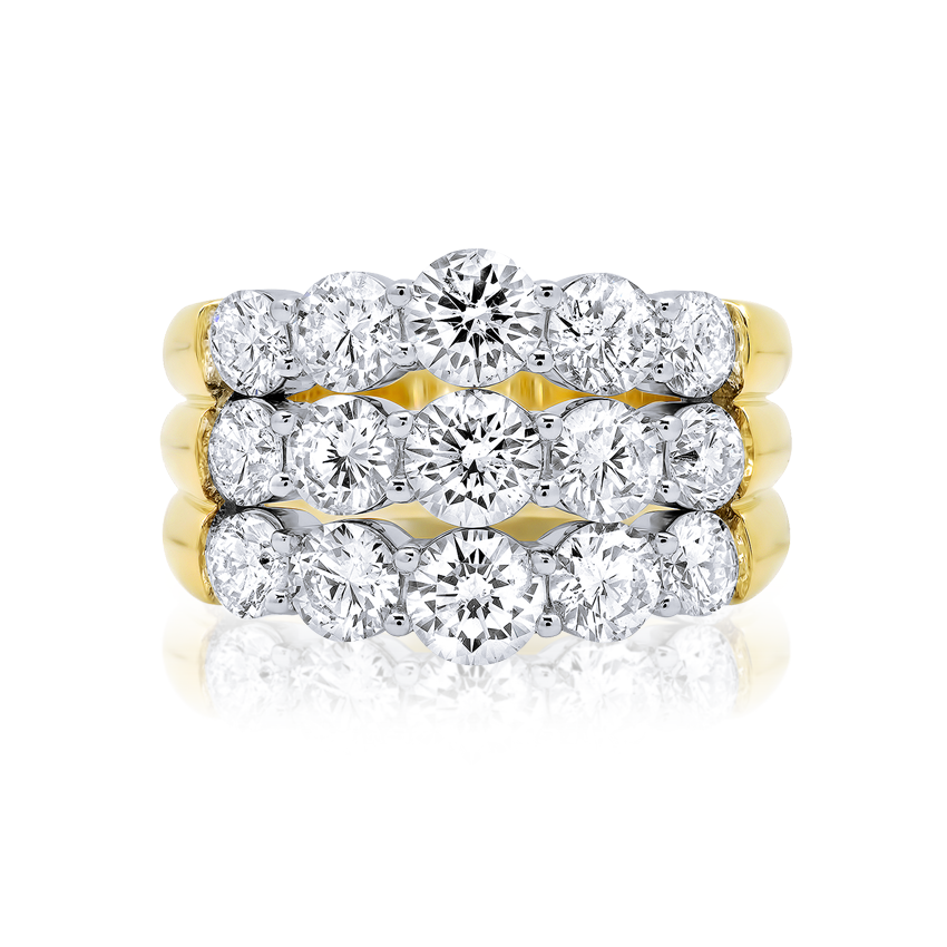 3-Row Diamond Anniversary Ring - Marvels Co.