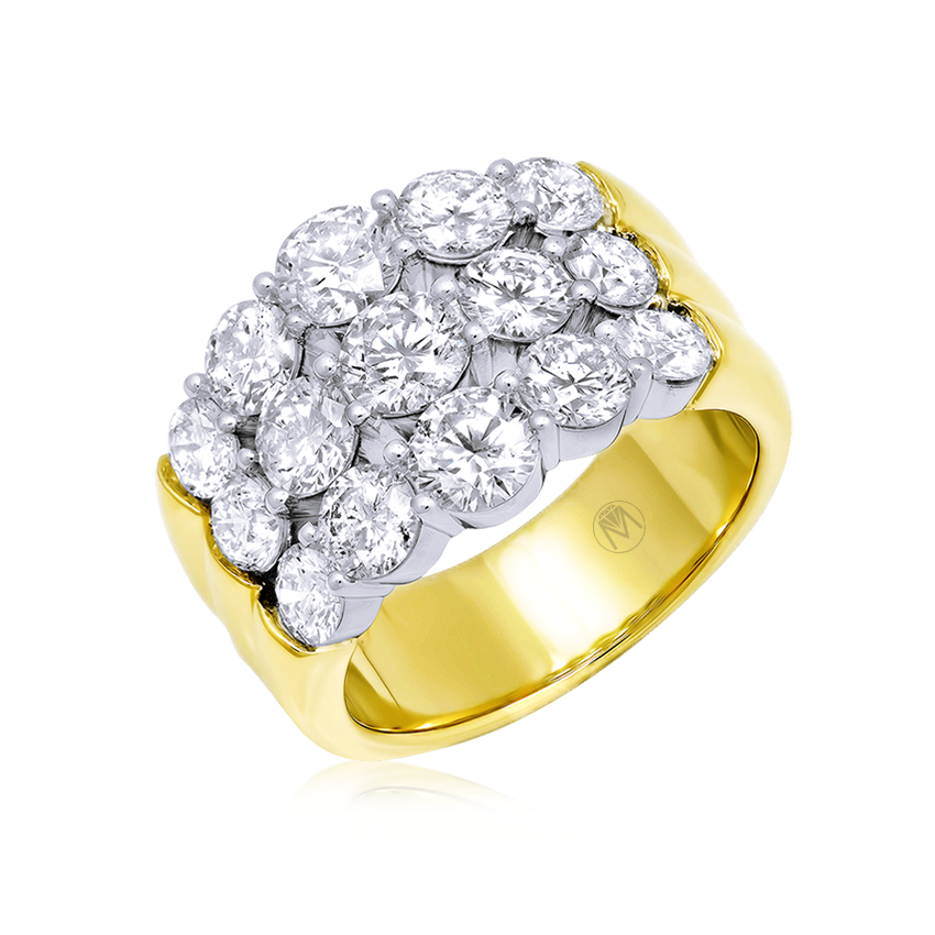 3-Row Diamond Anniversary Ring - Marvels Co.