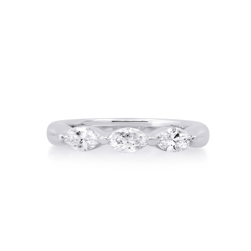 3-Marquise Diamond Wedding Band - Marvels Co.