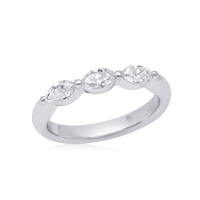 3-Marquise Diamond Wedding Band - Marvels Co.