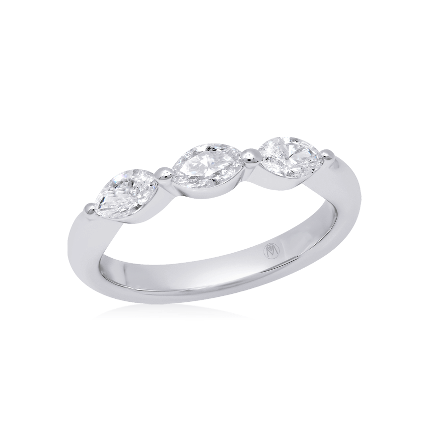 3-Marquise Diamond Wedding Band - Marvels Co.