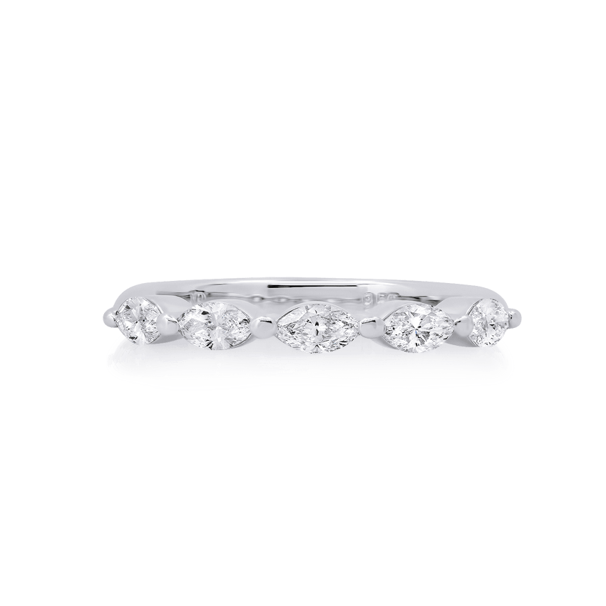 5-Marquise Diamond Wedding Band - Marvels Co.