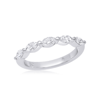 5-Marquise Diamond Wedding Band - Marvels Co.