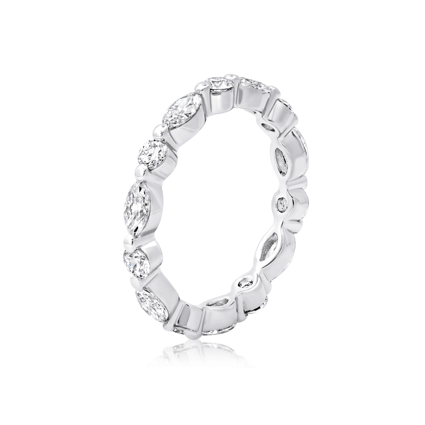 Round & Marquise Diamond Eternity Band - Marvels Co.