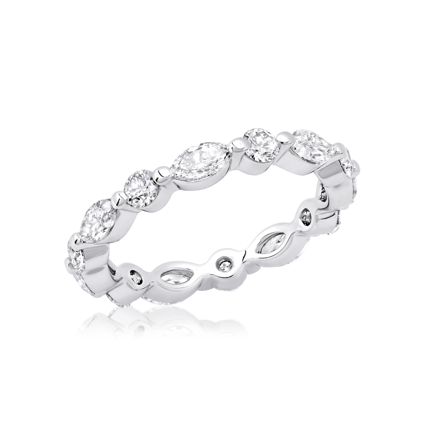 Round & Marquise Diamond Eternity Band - Marvels Co.