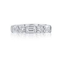 Alternating Round & Emerald Cut Diamond Band - Marvels Co.