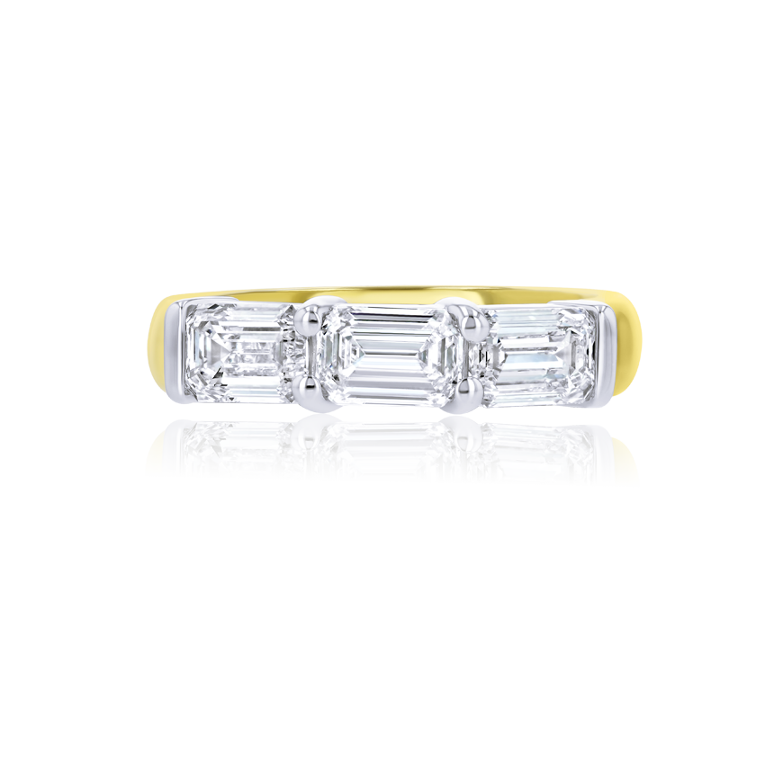 Emerald Cut 3-Stone Anniversary Band - Marvels Co.