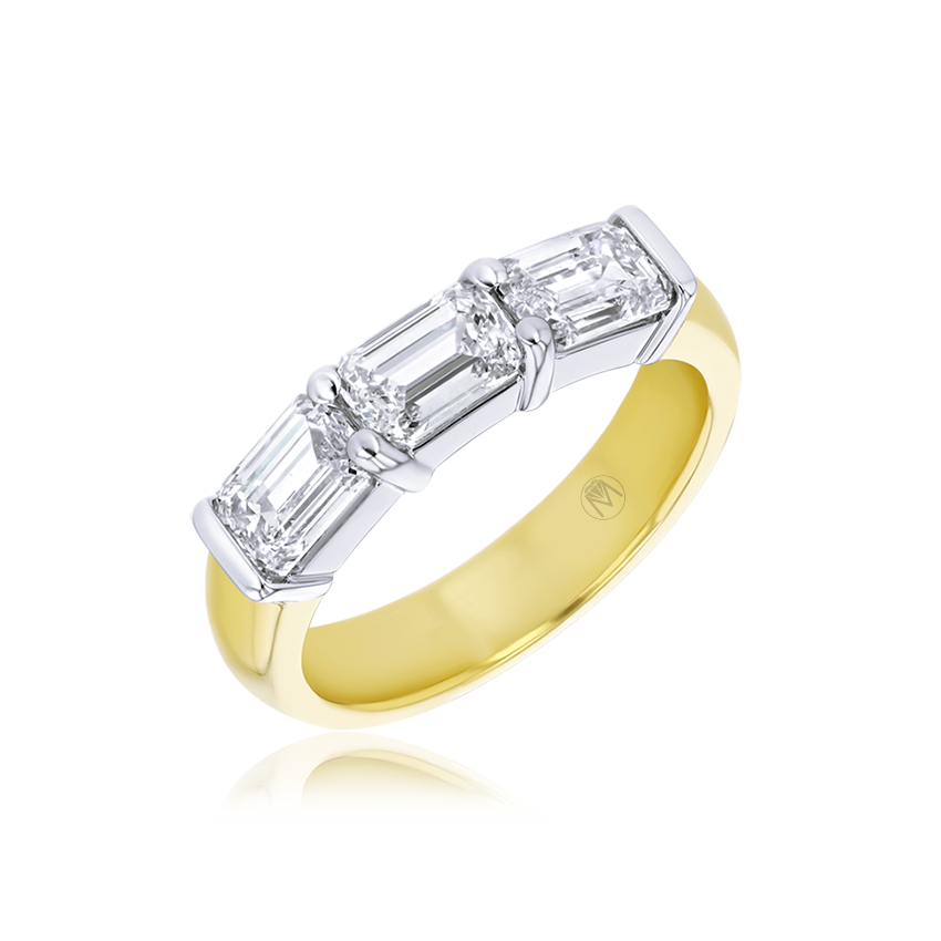 Emerald Cut 3-Stone Anniversary Band - Marvels Co.