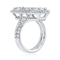 Art Deco Style 3-Stone Halo Diamond Ring - Marvels Co.