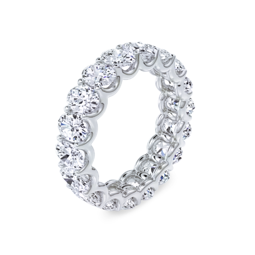 U-Prong Oval Diamond Eternity Ring - Marvels Co.