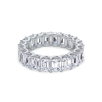 U-Prong Emerald Cut Diamond Eternity Ring - Marvels Co.