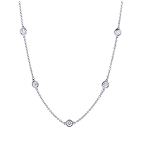 Lab Grown Diamond Station Necklace - 11 Diamonds Diamond Necklaces Marvels   
