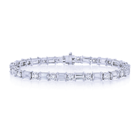 Emerald Cut & Round Diamond Bracelet - Marvels Co.