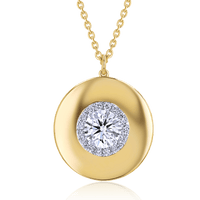 Round Solitaire on Disk Diamond Necklace - Marvels Co.