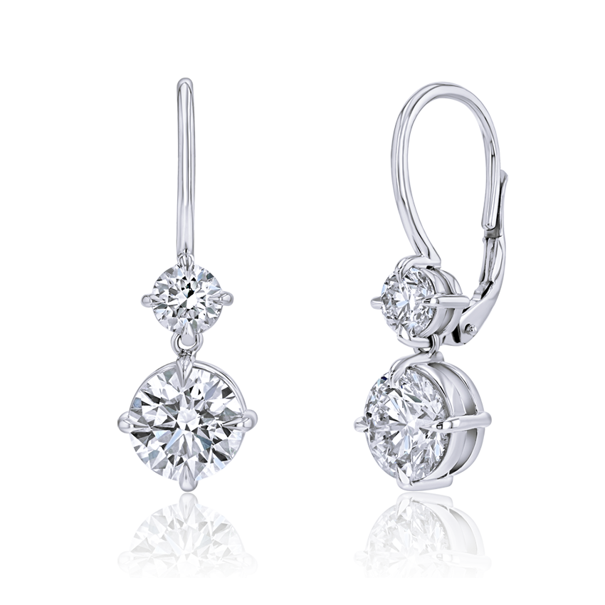 Round Diamond Dangle Earrings - Marvels Co.