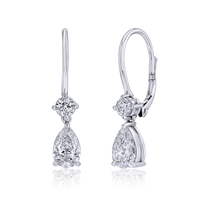 Pear Shaped Diamond Dangle Earrings - Marvels Co.