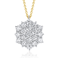 Hexagon Shaped Cluster Diamond Necklace - Marvels Co.