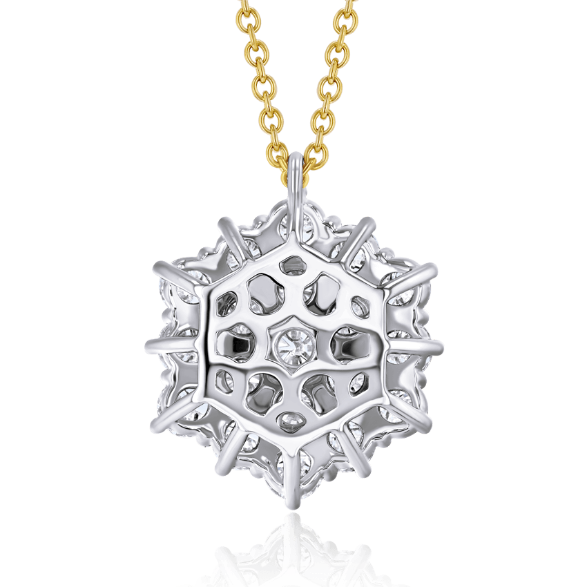 Hexagon Shaped Cluster Diamond Necklace - Marvels Co.