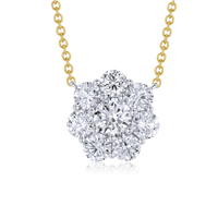 Flower Shaped Cluster Diamond Necklace - Marvels Co.