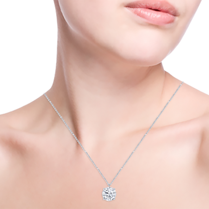 Hidden Bail Pendant Necklace with a Solitaire Diamond Diamond Necklaces Marvels   