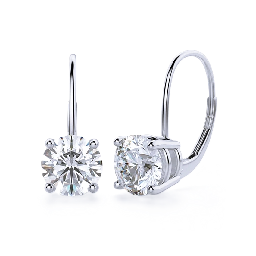 Lever-Back Diamond Stud Earrings - Marvels Co.