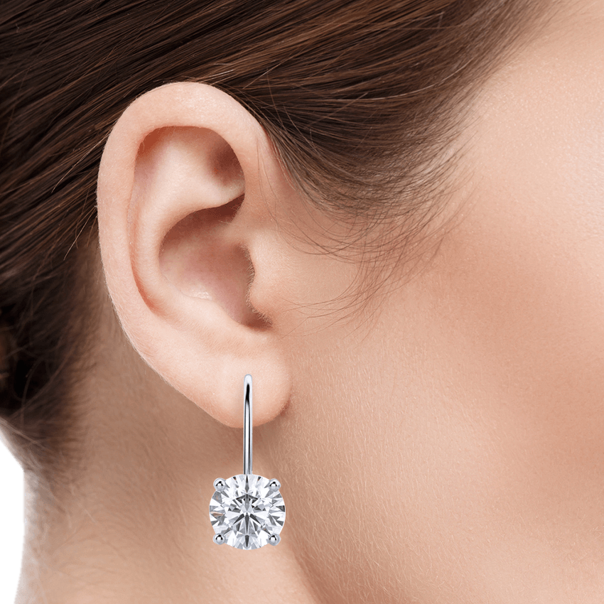 Lever-Back Diamond Stud Earrings - Marvels Co.