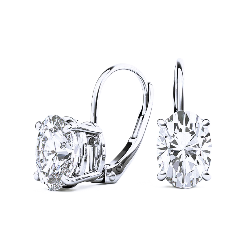 Oval Cut Diamond Earrings - Marvels Co.