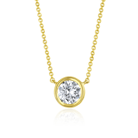 Bezel Set Round Diamond Necklace - Marvels Co.