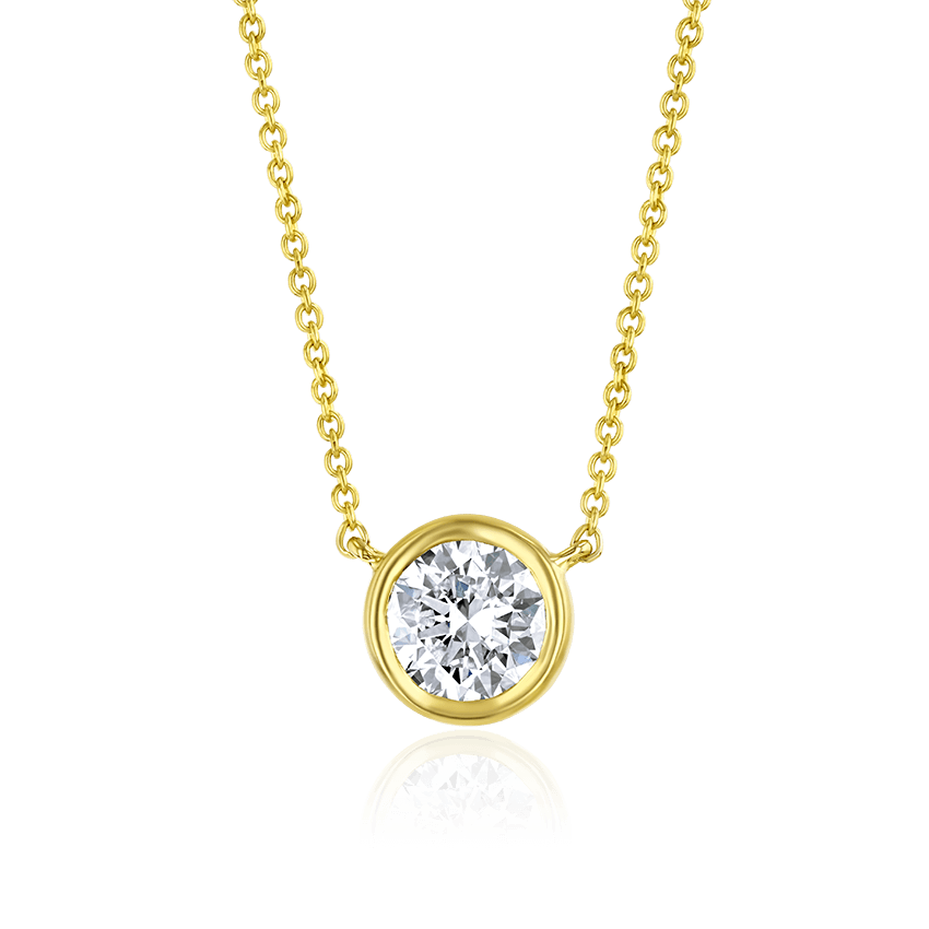 Bezel Set Round Diamond Necklace - Marvels Co.