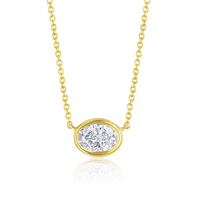 Bezel Set Oval Diamond Necklace - Marvels Co.