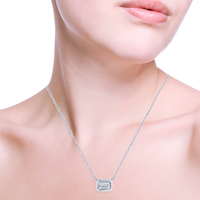 Bezel Set Emerald Cut Diamond Necklace - Marvels Co.