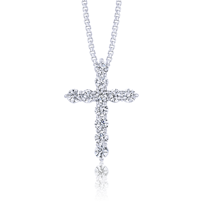 Classic 11-Diamond Cross Necklace - Marvels Co.