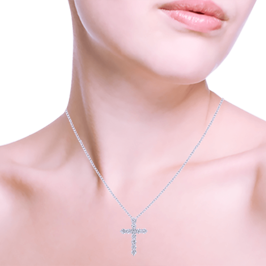 Classic 11-Diamond Cross Necklace - Marvels Co.