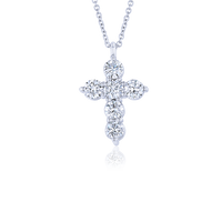 Small Cross with Big Diamonds Necklace - Marvels Co.