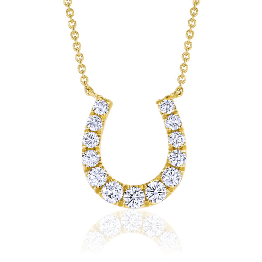 Diamond Encrusted Horseshoe Necklace - Marvels Co.