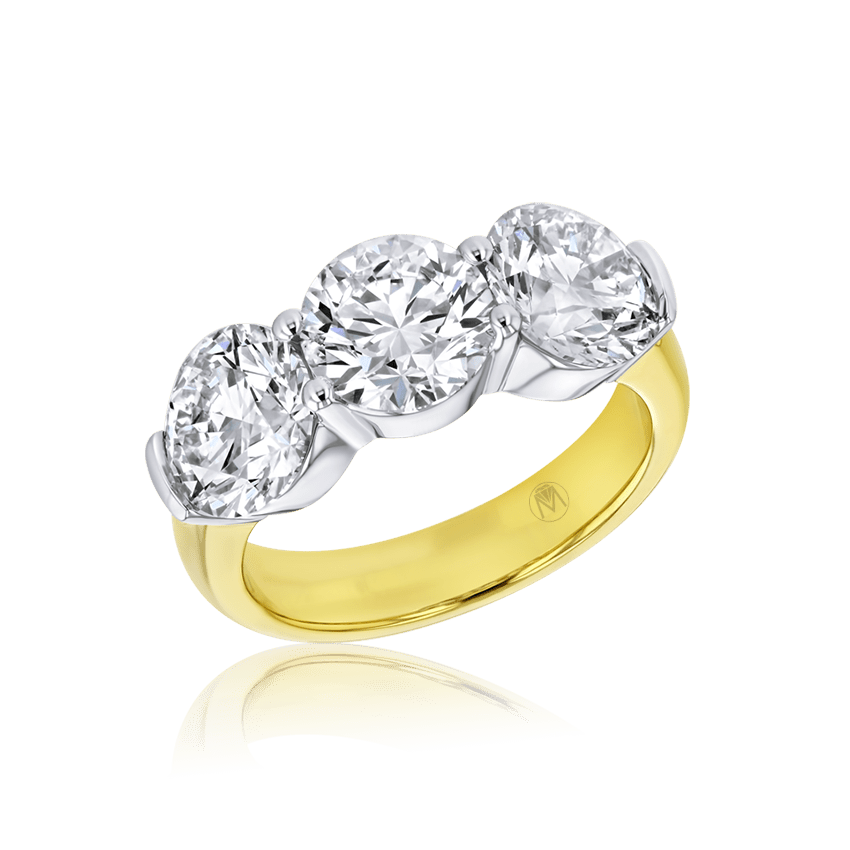 3 Stone Anniversary Ring - Round Diamonds Wedding & Anniversary Rings