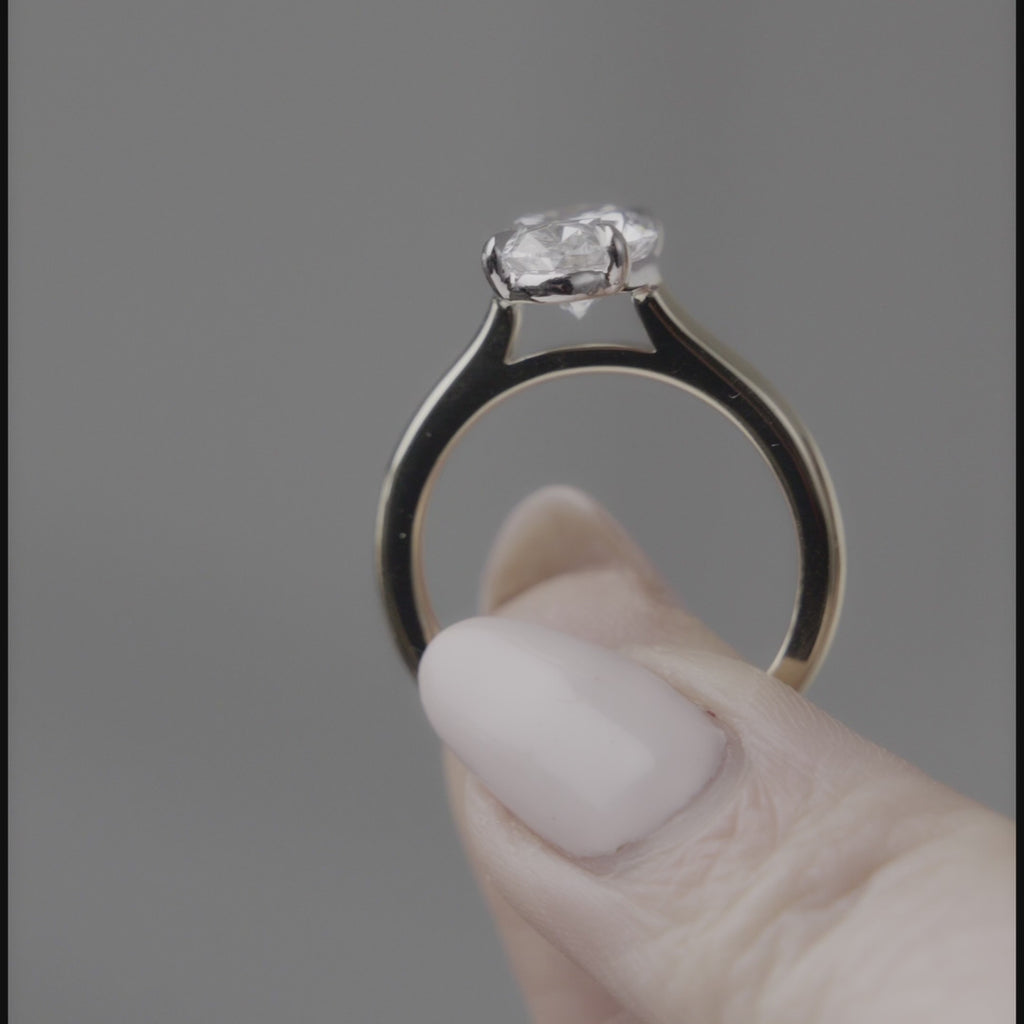 Low-Profile Oval Engagement Ring - Marvels Co.